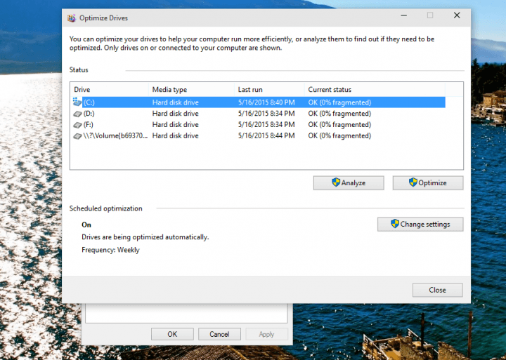 Disk defragmenter windows 10 not working