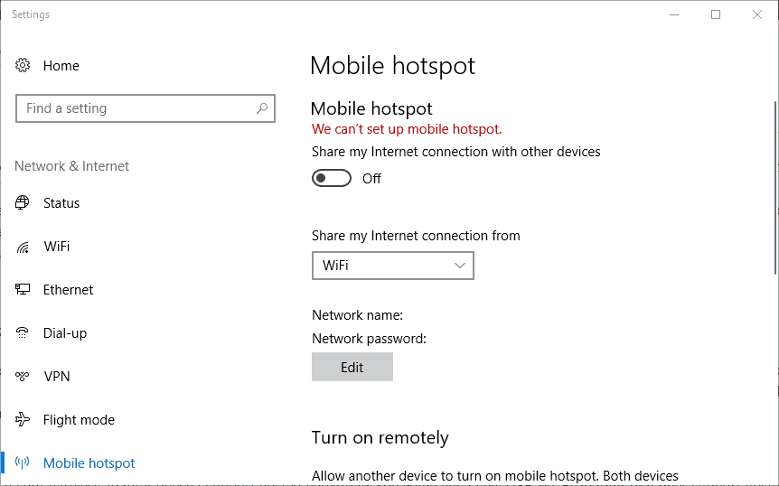 We Can T Set Up Mobile Hotspot How To Fix This Windows 10 Error