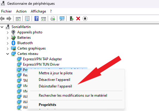 Périphérique USB Inconnu (Échec de Demande Code 43) sur Windows 11
