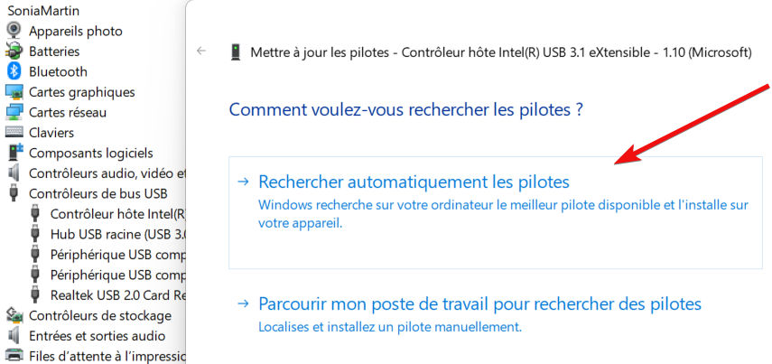 Périphérique USB Inconnu (Échec de Demande Code 43) sur Windows 11