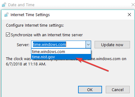 enable time.nist.gov