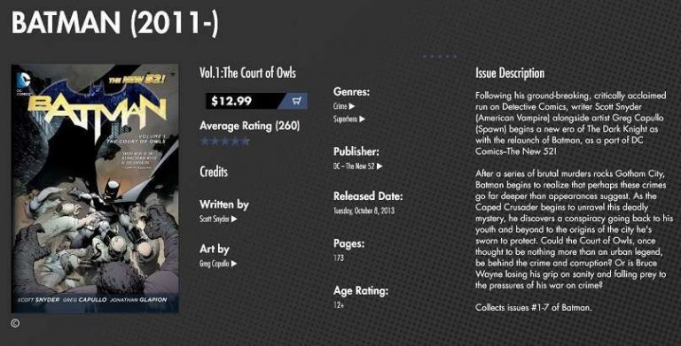 Windows 8, 10 App Check: Comics by ComiXology