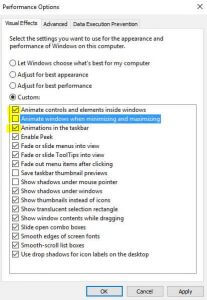 Option Animation How to Disable Animations on Windows 10
