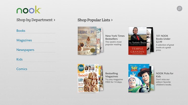 nook wind8 apps