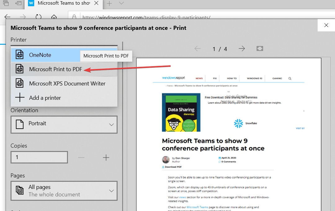microsoft edge print to pdf