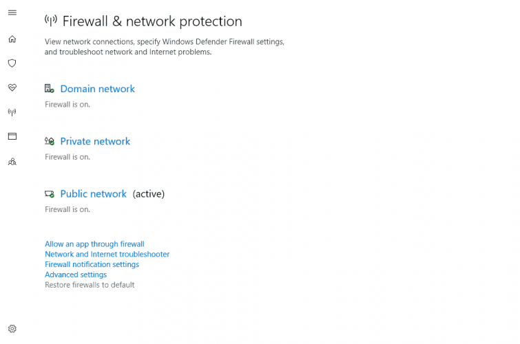 Windows 10 Firewall error 1068