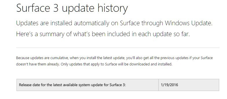 surface 3 2016 update