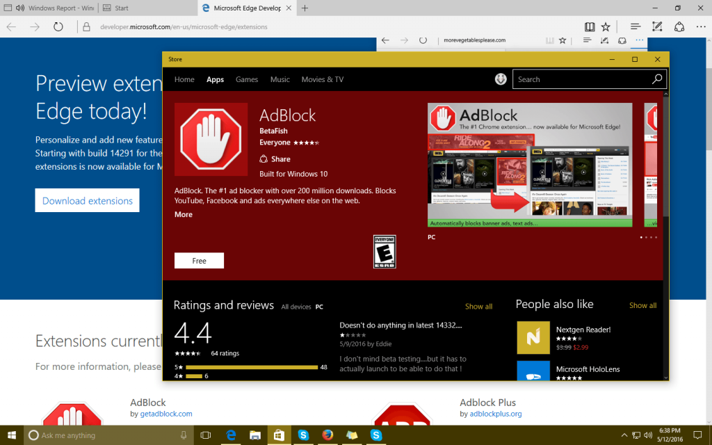Windows Edge Extensions You can now download Edge extensions from the Windows Store