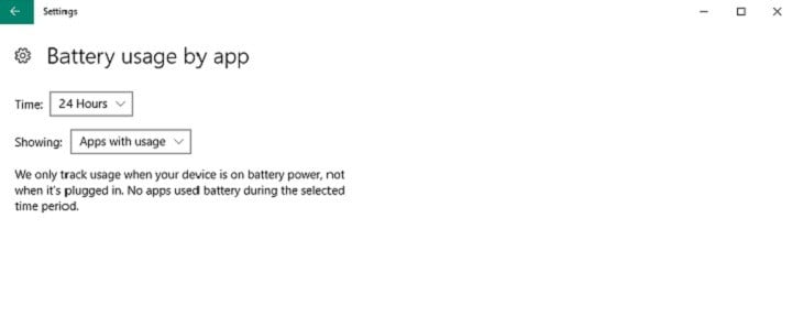 battery usage by app windows 10