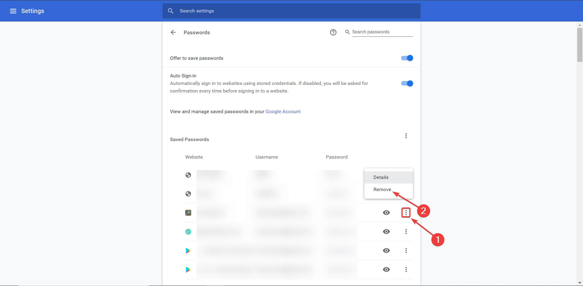 remove auto-fill information in chrome