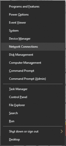 VPN error 800 network connections