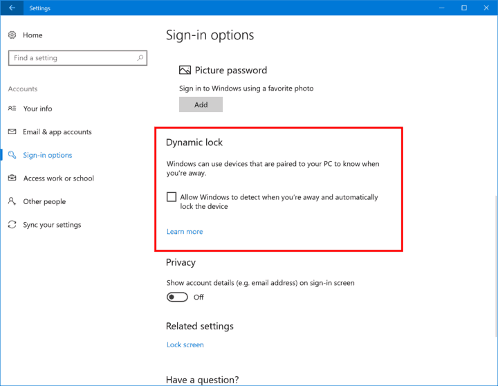 Windows 10 Dynamic Lock automatically locks your PC when you leave the room
