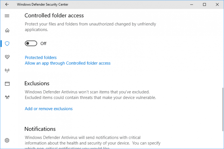 How to enable and configure the Controlled Folder Access for Windows 10