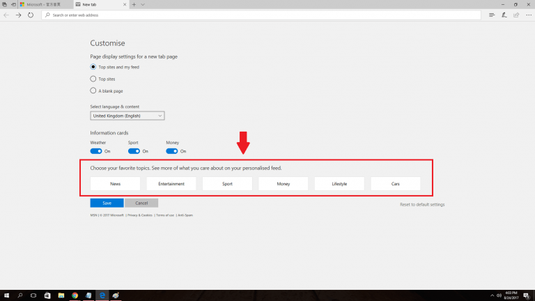 Edge Tab Customization How to customize Microsoft Edge's new tab page to your preference