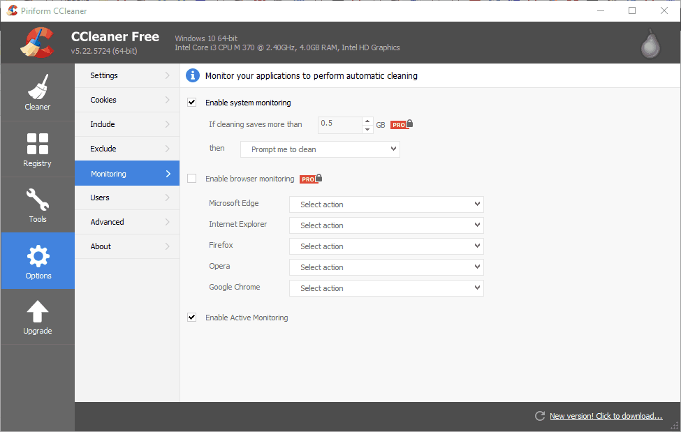 How to stop ccleaner notifications