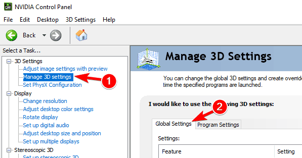 3d settings for windows 10