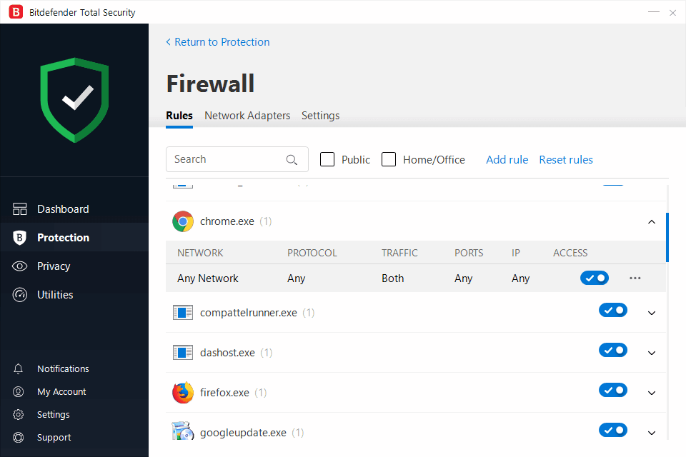 Bitdefender Internet Security 2019 firewall