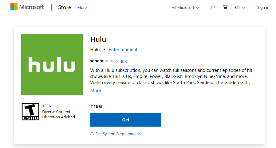 hulu apps download for pc