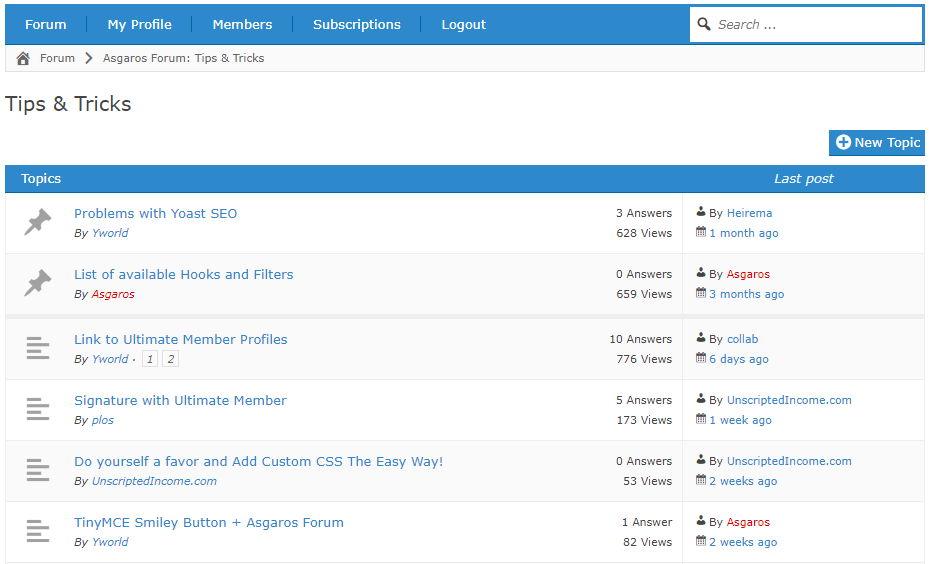Asgaros wordpress forum plugin