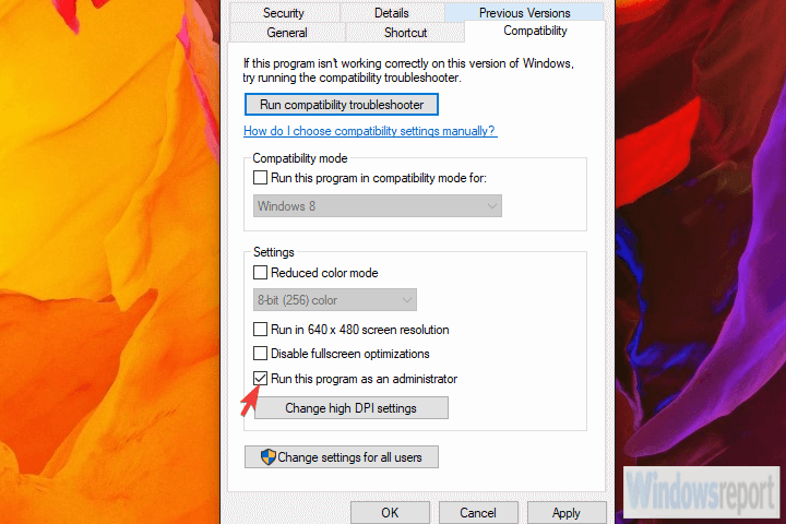 run this program as an administrator