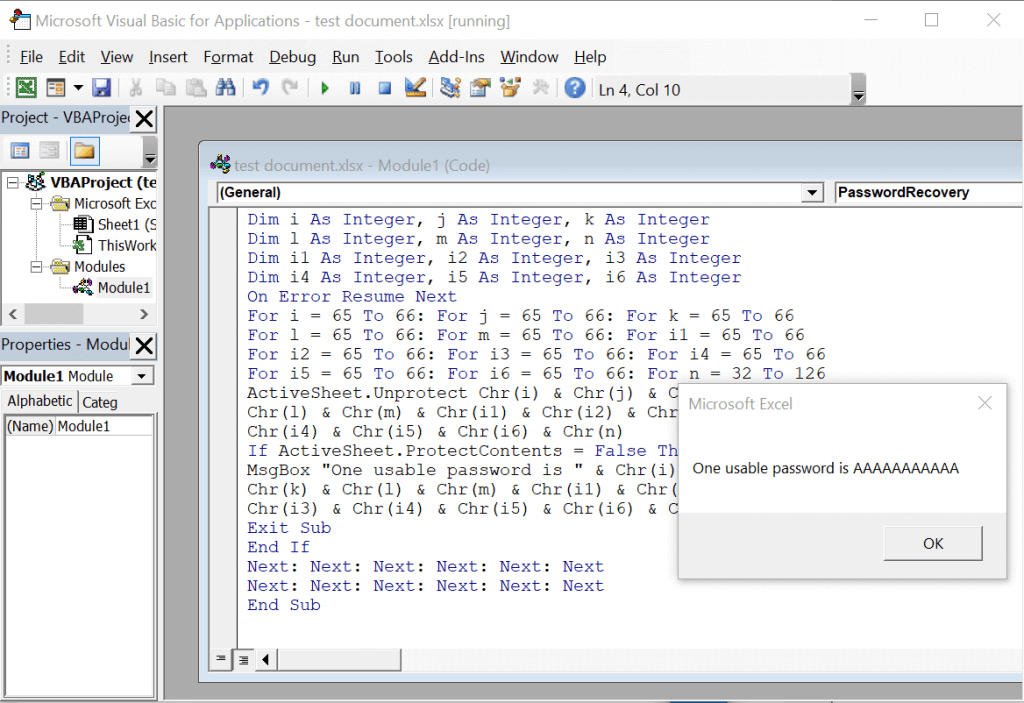 Usable Password Excel Password remove