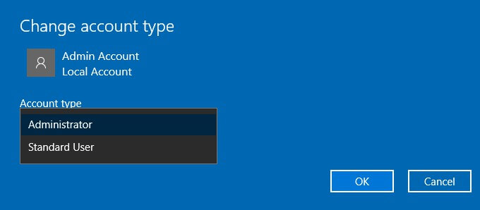 change account type