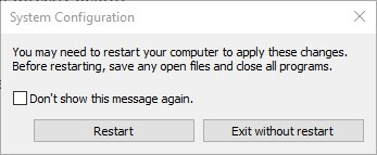 restart button system configuration restart error 0x80070780