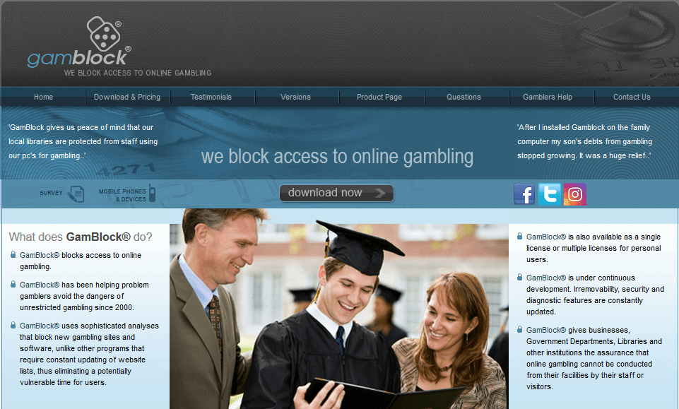 Gamblock anti-gambling software