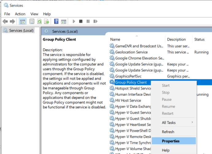 Group Policy Client Properties