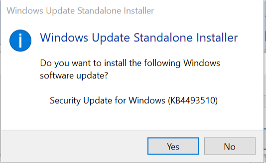 Windows Standalone Installer - Vill du installera uppdatering