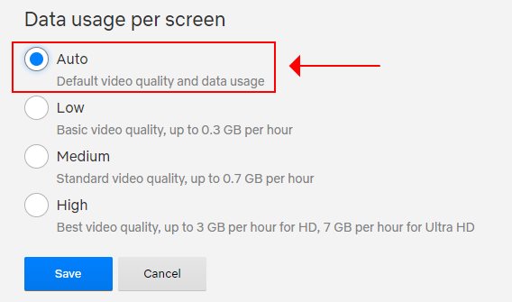manage Netflix data usage per screen