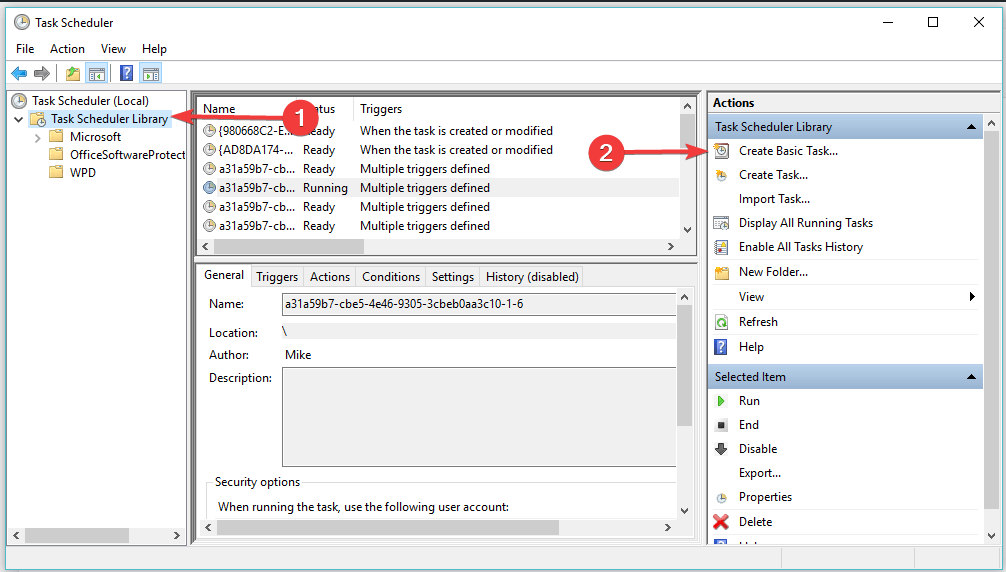 task scheduler create basic task
