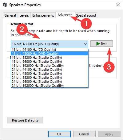 sonido de formato predeterminado: corrija el sonido de las computadoras portátiles lenovo