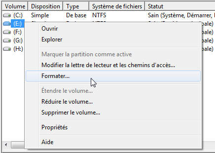 formater disque dur