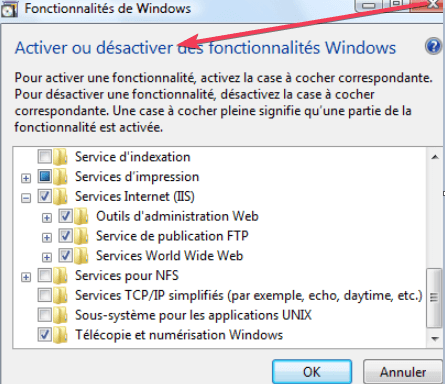 Activer ou désactiver les fonctionnalités Windows