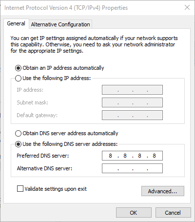 ipv4 settings