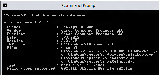 Command Prompt Radio types supported in Command Prompt