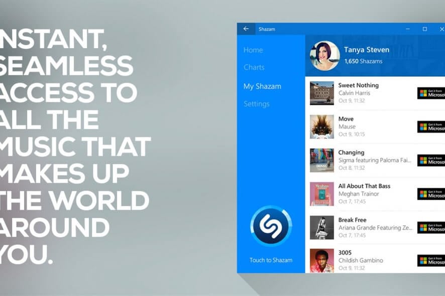 Shazam lets you buy tracks from the Windows Store