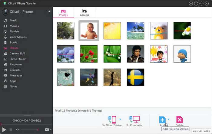 Xilisoft iPhone Transfer photos