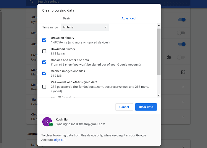 clear browsing data to fix aol mailbox temporarily unavailable clear browsing data to fix mailbox unavailable