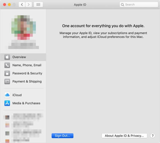Apple ID window sign out icloud macbook app store won't update
