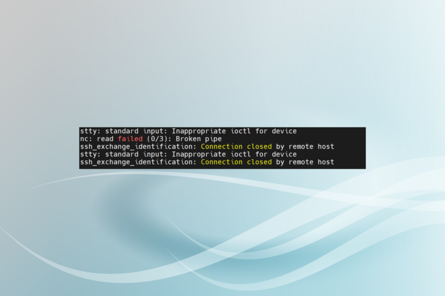 fix ssh_exchange_identification connection closed by remote host windows
