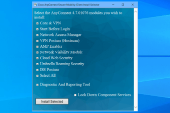Cisco AnyConnect Secure Mobility Client download for Windows 10