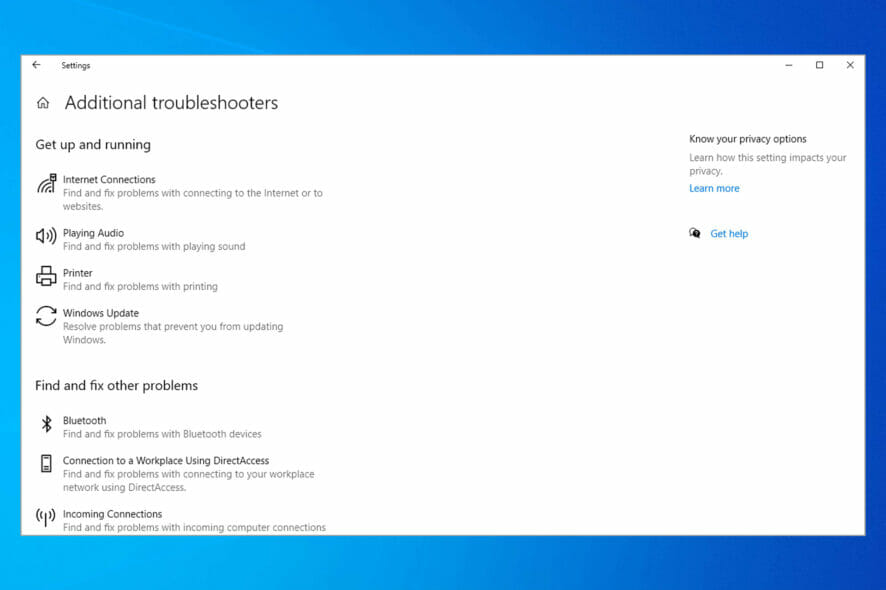 Windows Troubleshooter has stopped working