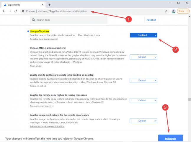 enabling the profile picker in Chrome