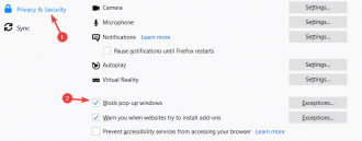 How to enable browser pop-ups