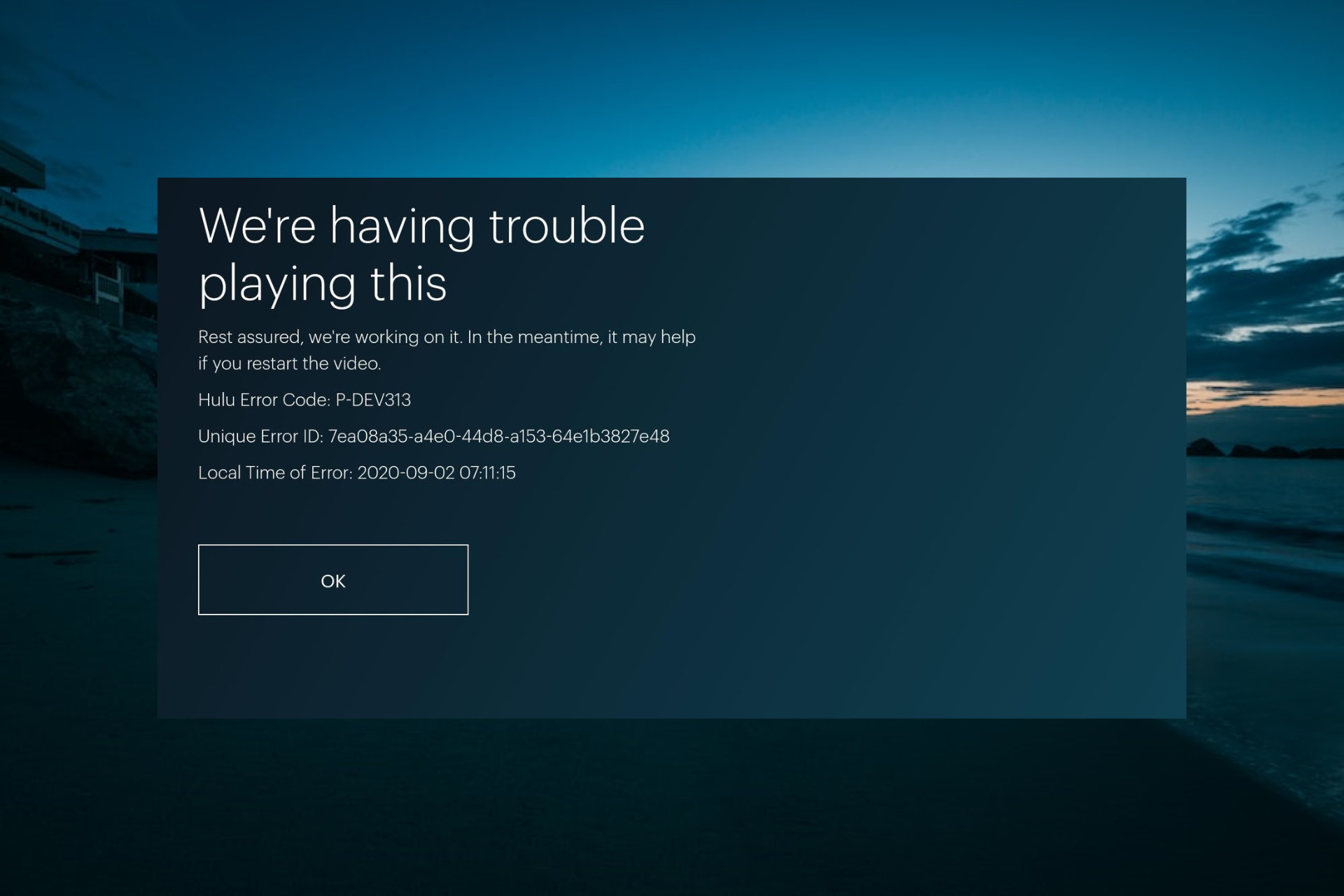 hulu error code p-dev313