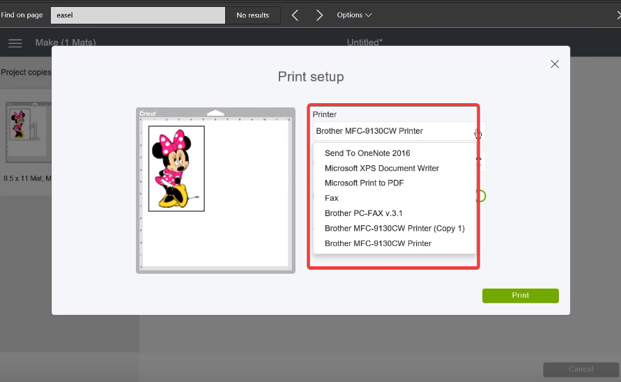 cricut not printing to printer