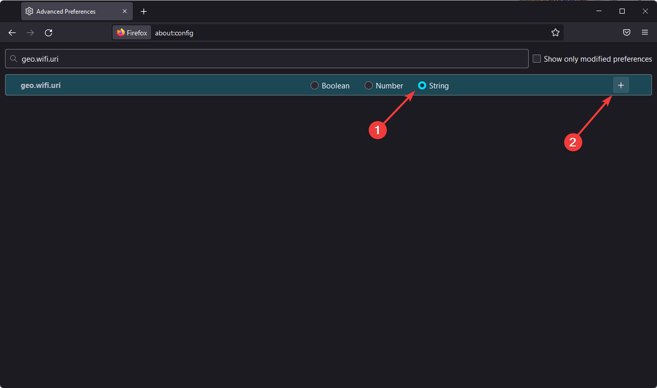 adding geo.wifi.uri firefox