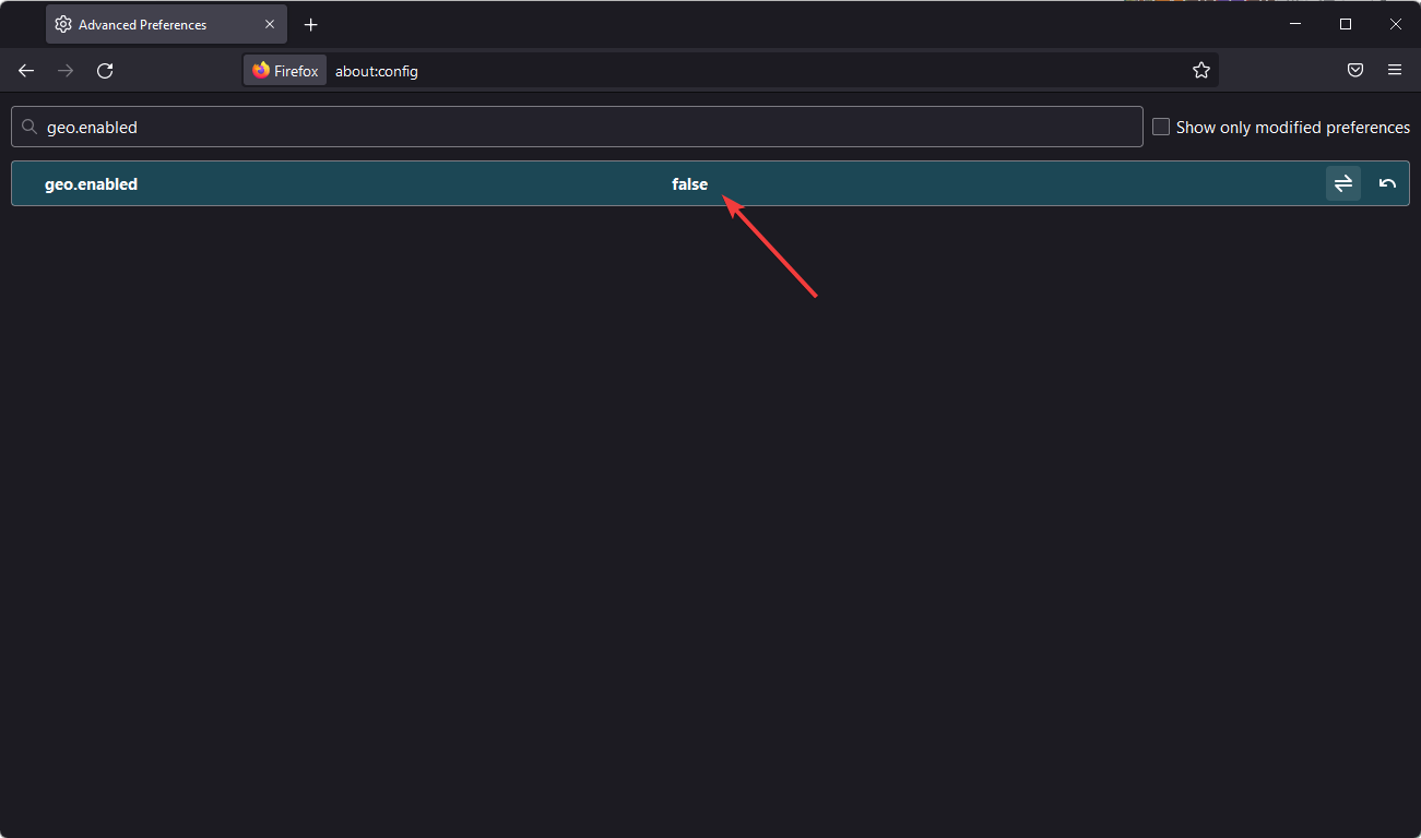 disabling geo-enabled firefox